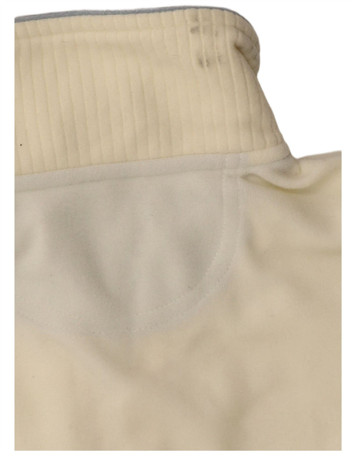 CHAMPION Damski, łatwy w kroju, polarowy sweter z zamkiem błyskawicznym UK 10, mały w kolorze złamanej bieli