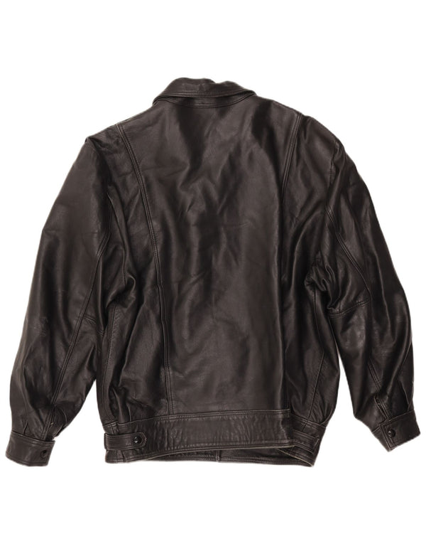 Męska kurtka skórzana VINTAGE UK 40 duża czarna