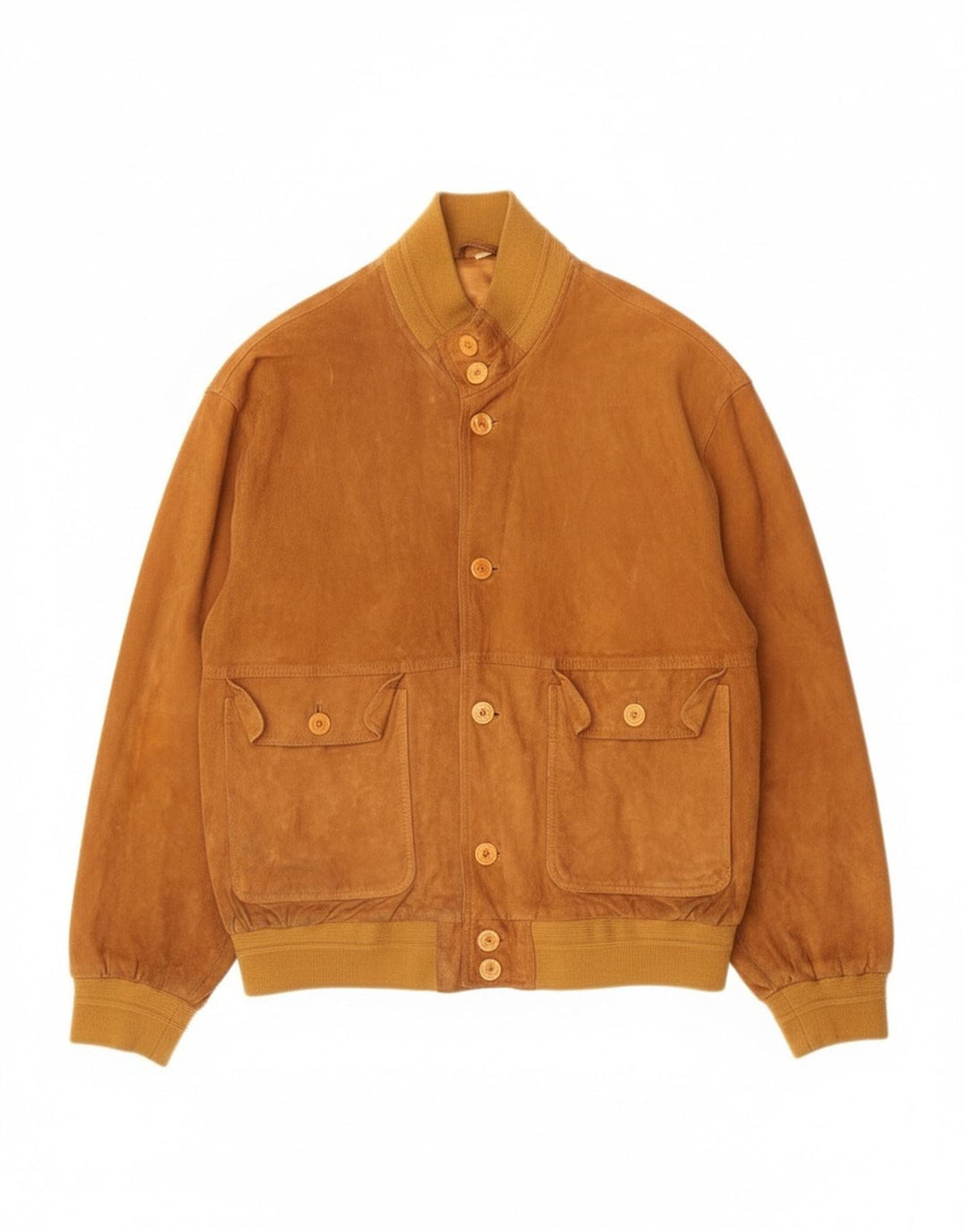 Vintage męska zamszowa kurtka bomber IT 50 duża beżowa skóra