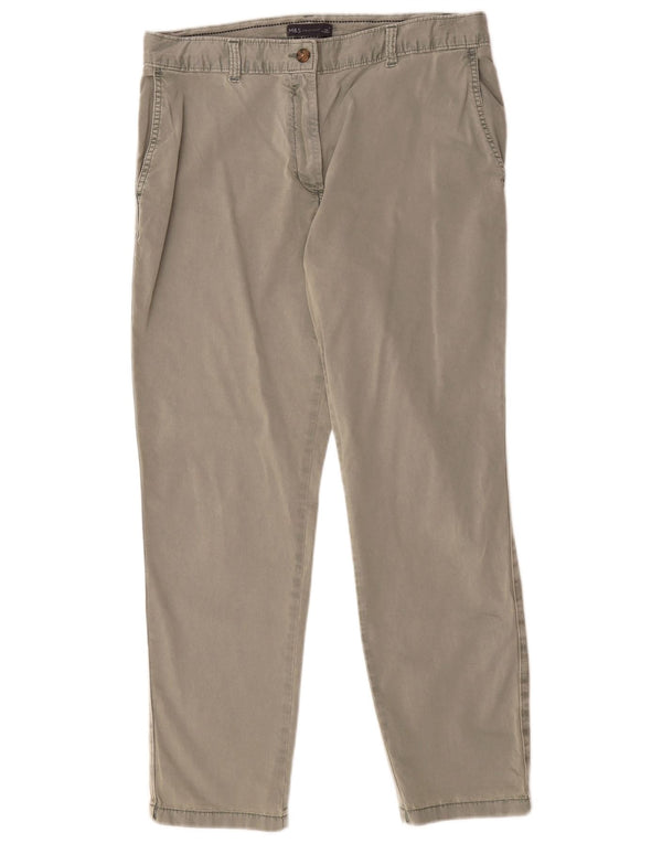 Marks & Spencer Damskie spodnie chino z wysokim stanem UK 14 Large W34 L28 Khaki