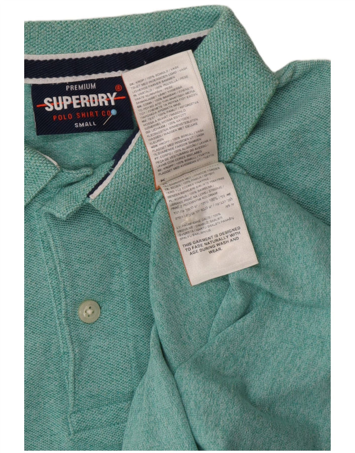 Męska koszulka polo SUPERDRY, mała, zielona, bawełniana
