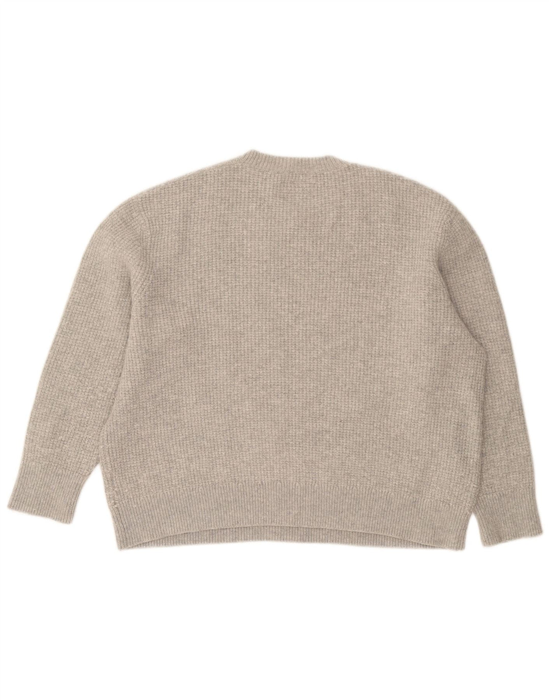 Damski sweter oversize All Saints z okrągłym dekoltem, UK 16, duży, szary, wełniany