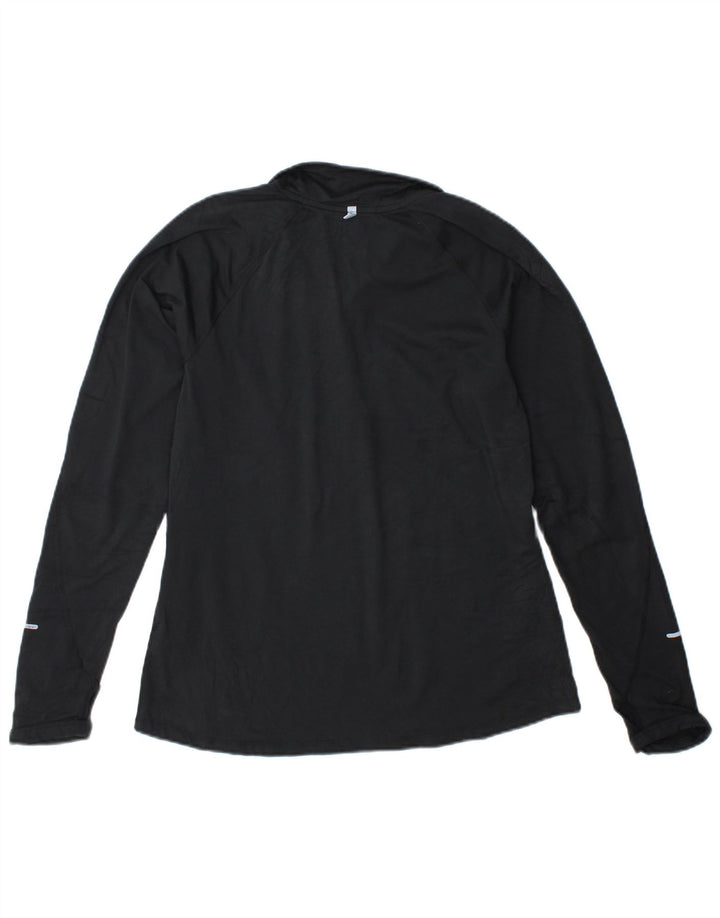 Damska koszulka Nike Dri Fit z zamkiem błyskawicznym i długim rękawem, UK 14, duży, czarny poliester