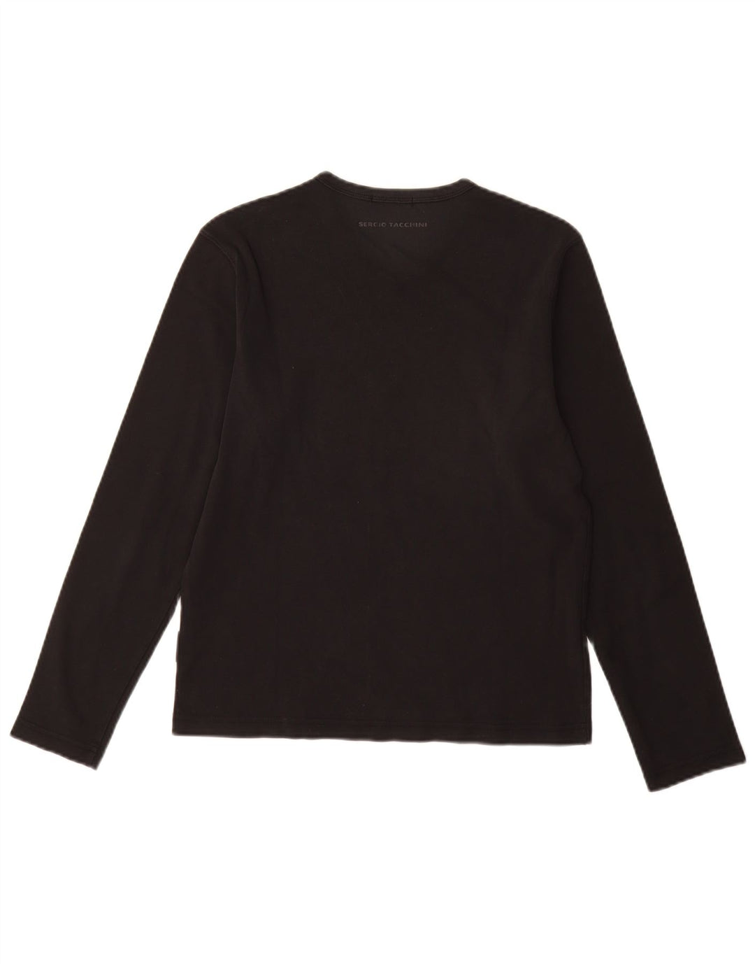 SERGIO TACCHINI Top damski z długim rękawem UK 12, średni czarny, bawełniany