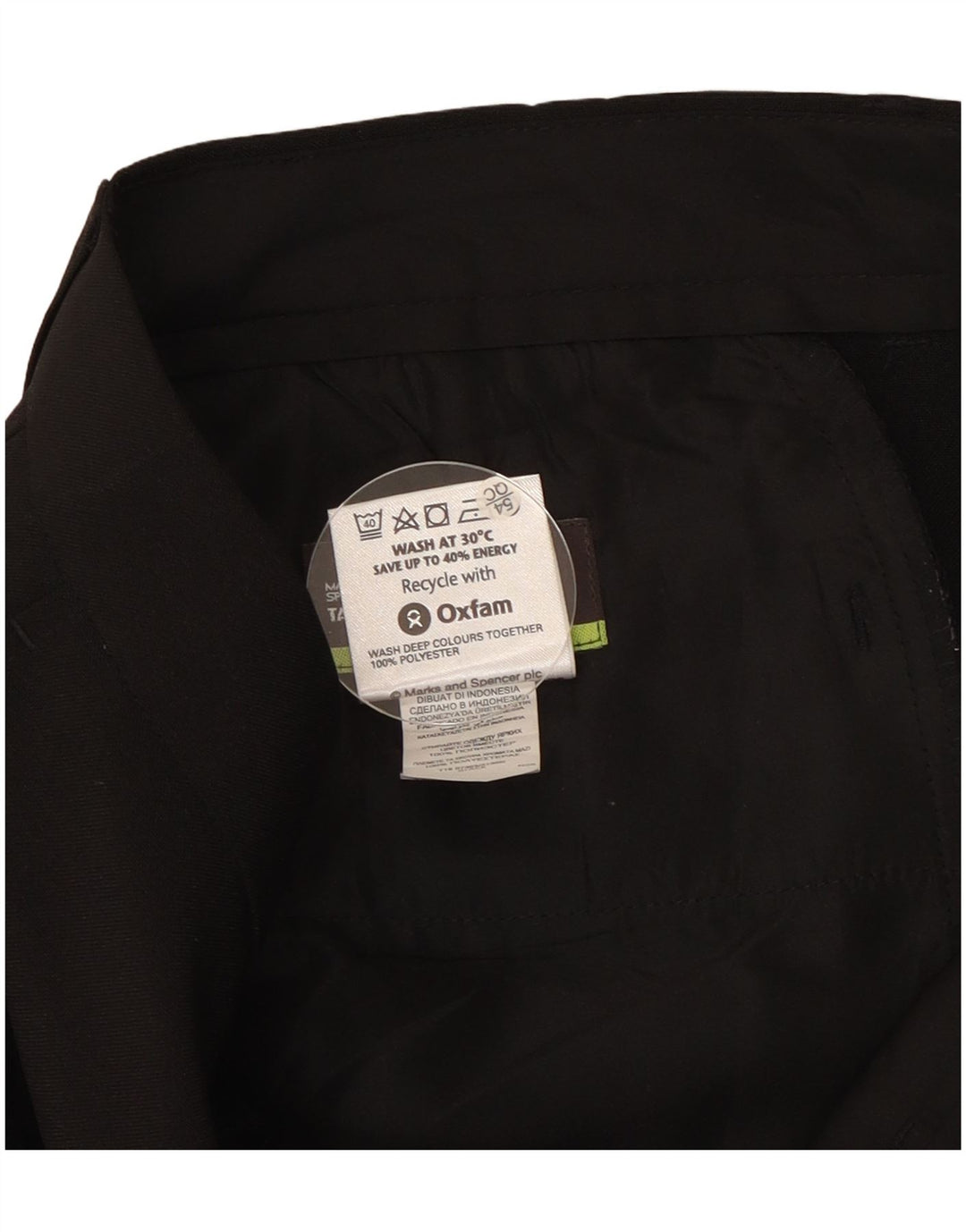 Męskie proste spodnie chino Marks & Spencer W36 L29 Czarny poliester