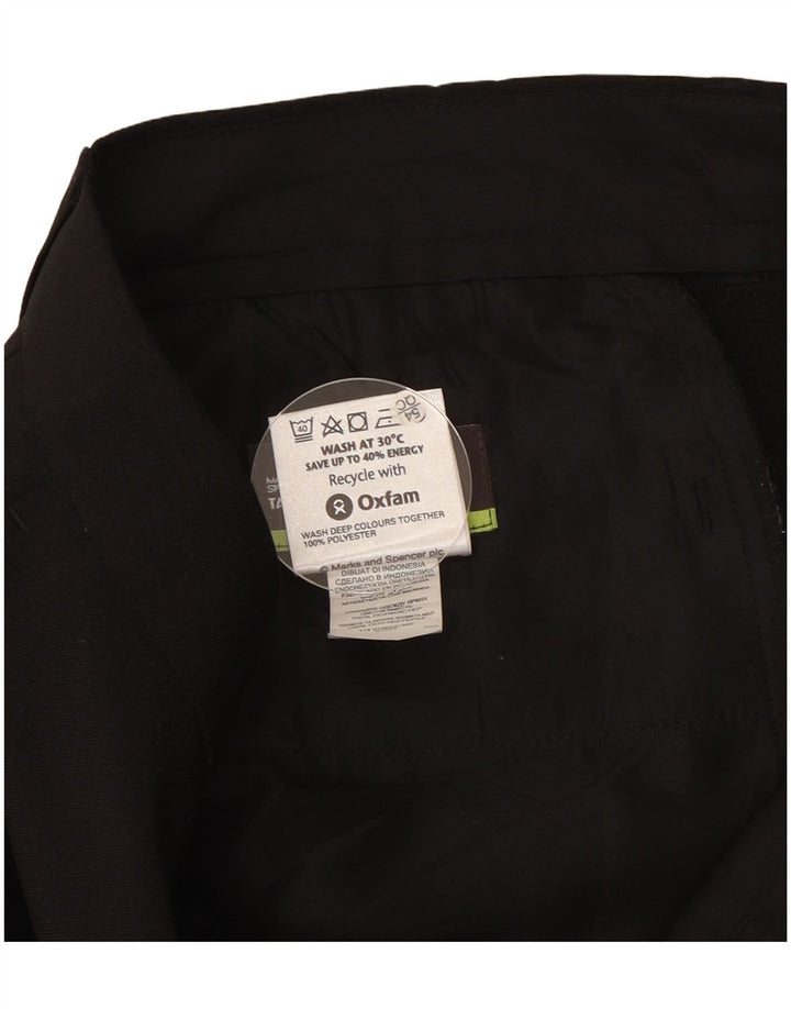 Męskie proste spodnie chino Marks & Spencer W36 L29 Czarny poliester