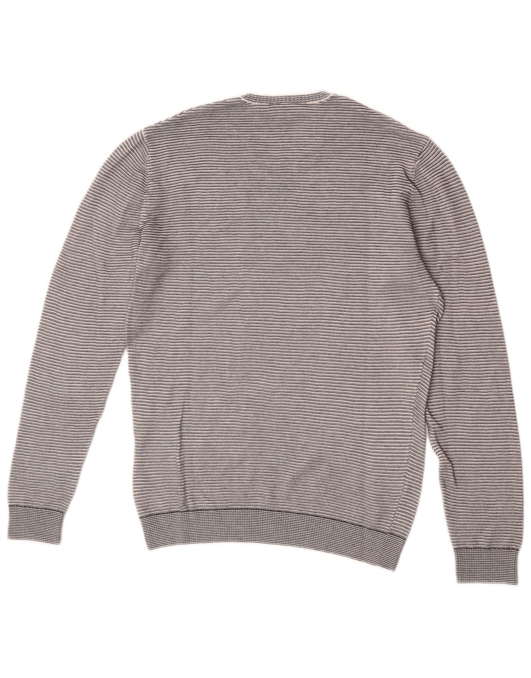 Męski sweter Lacoste z okrągłym dekoltem, rozmiar 3, mały, szary, bawełniany w paski