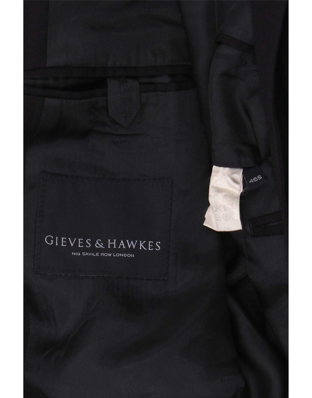Męska marynarka zapinana na 2 guziki Gieves & Hawkes UK 46 3XL Granatowa wełna