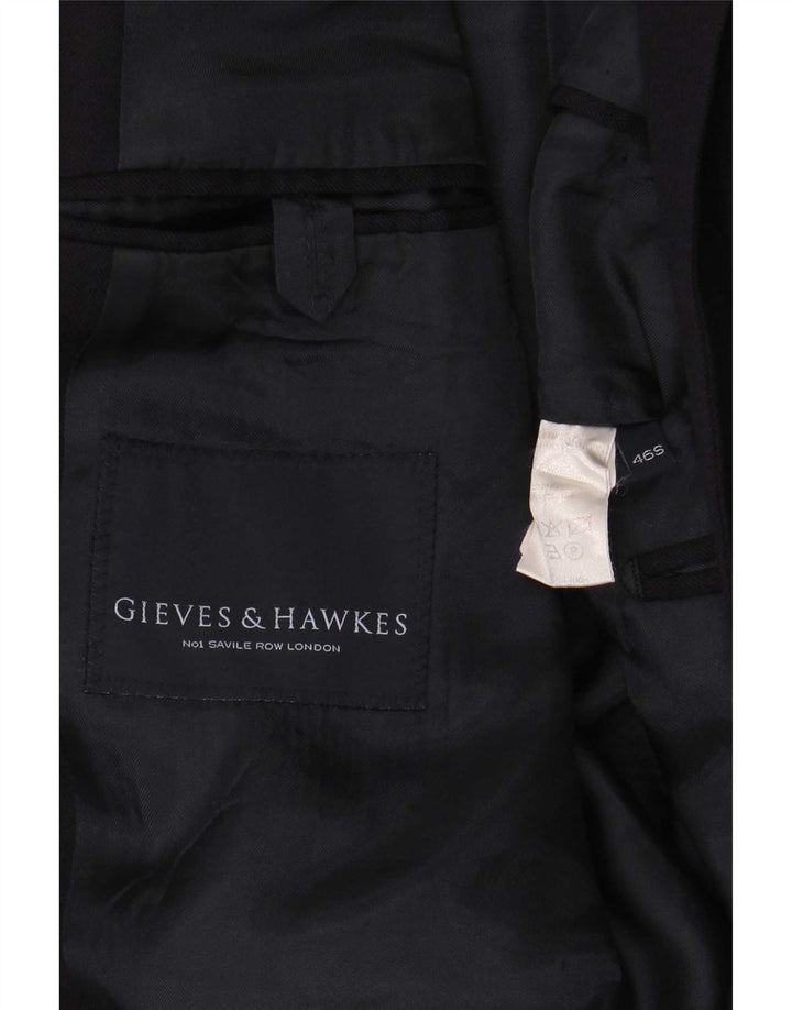Męska marynarka zapinana na 2 guziki Gieves & Hawkes UK 46 3XL Granatowa wełna