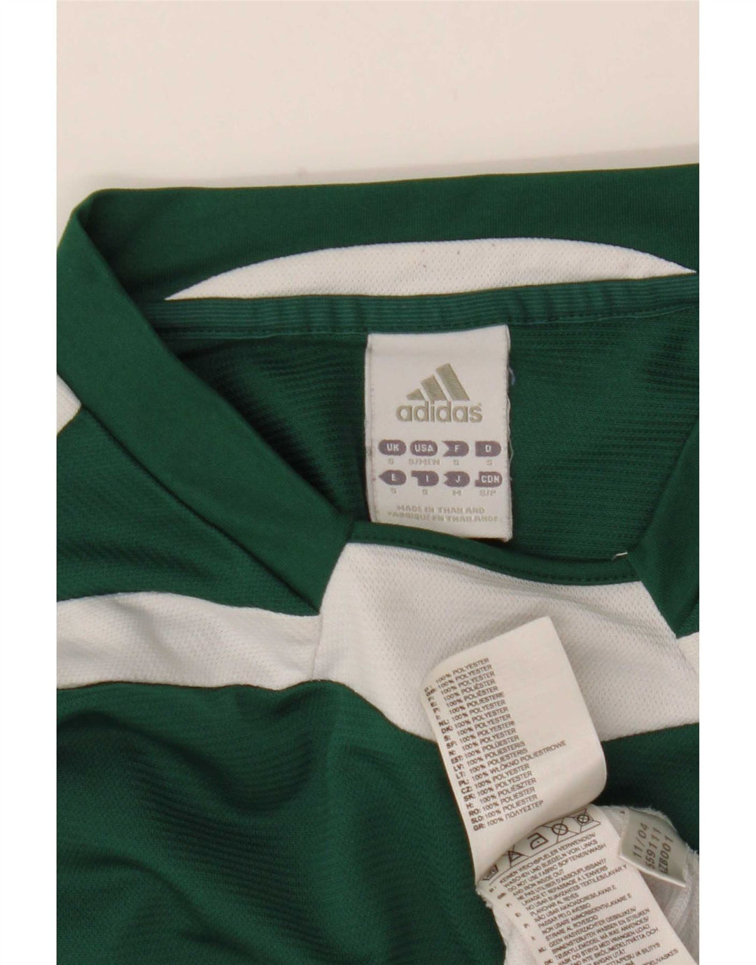 Adidas Męska koszulka Climalite z długim rękawem, mała, zielona, z blokami kolorów, poliestrowa