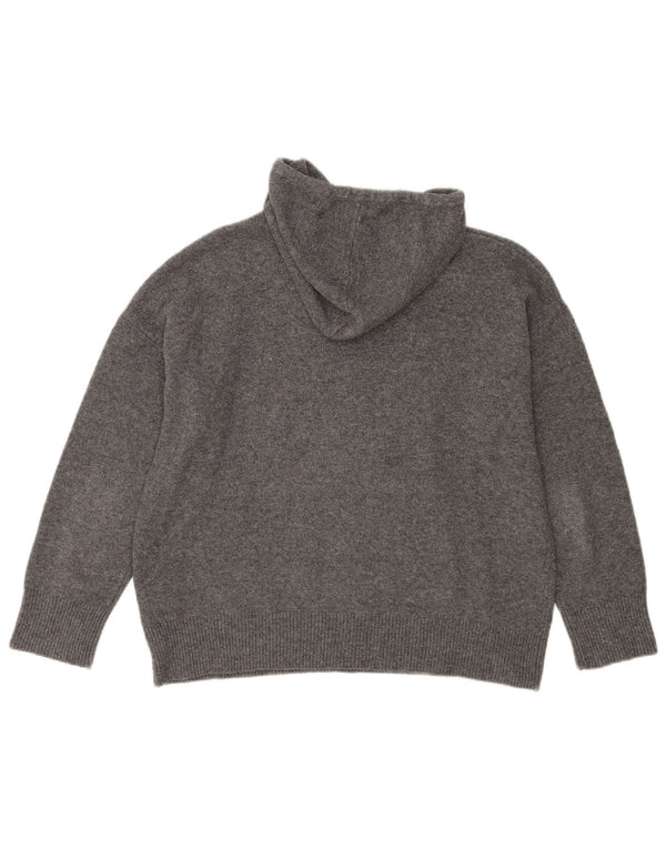 Damski sweter oversize z kapturem Zara UK 10, mały, szary poliester