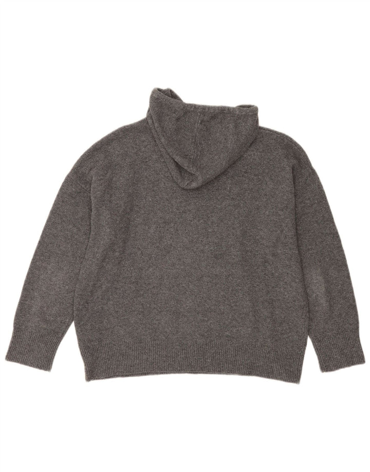 Damski sweter oversize z kapturem Zara UK 10, mały, szary poliester