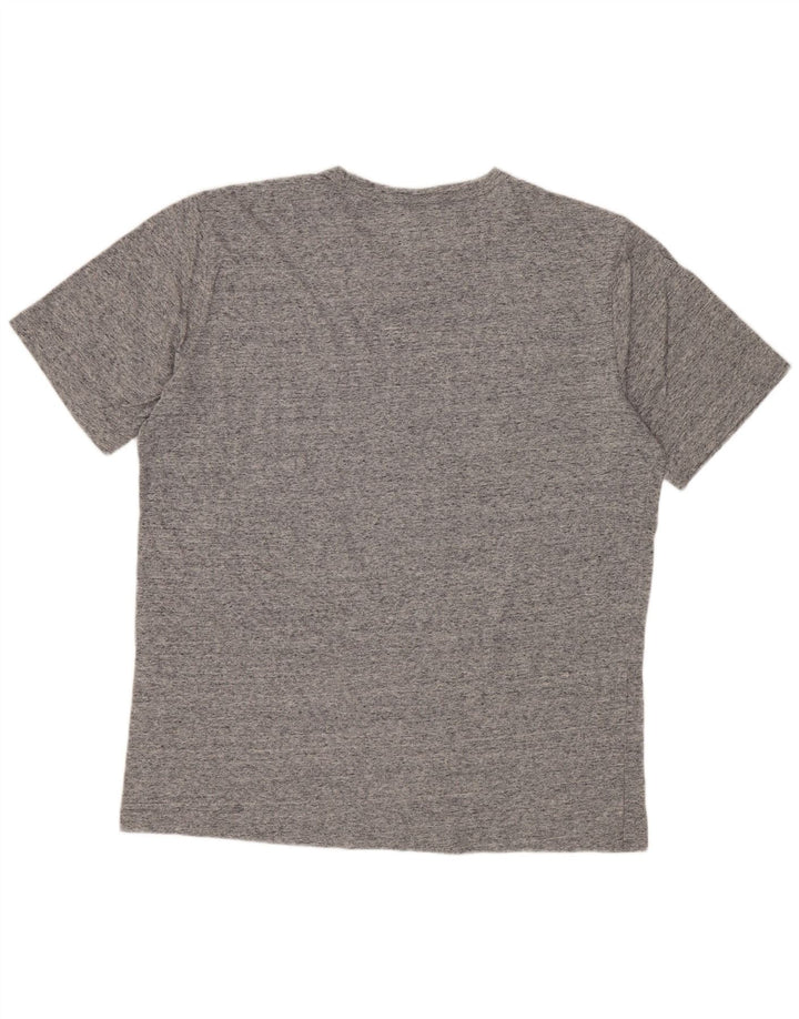 Męski T-shirt z grafiką CHAMPION, duży, szary, nakrapiany, bawełniany
