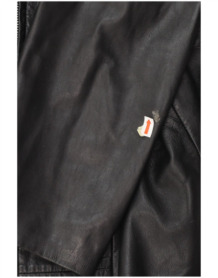 GERRY WEBER Damski płaszcz skórzany UK 16, duży, czarny, skórzany