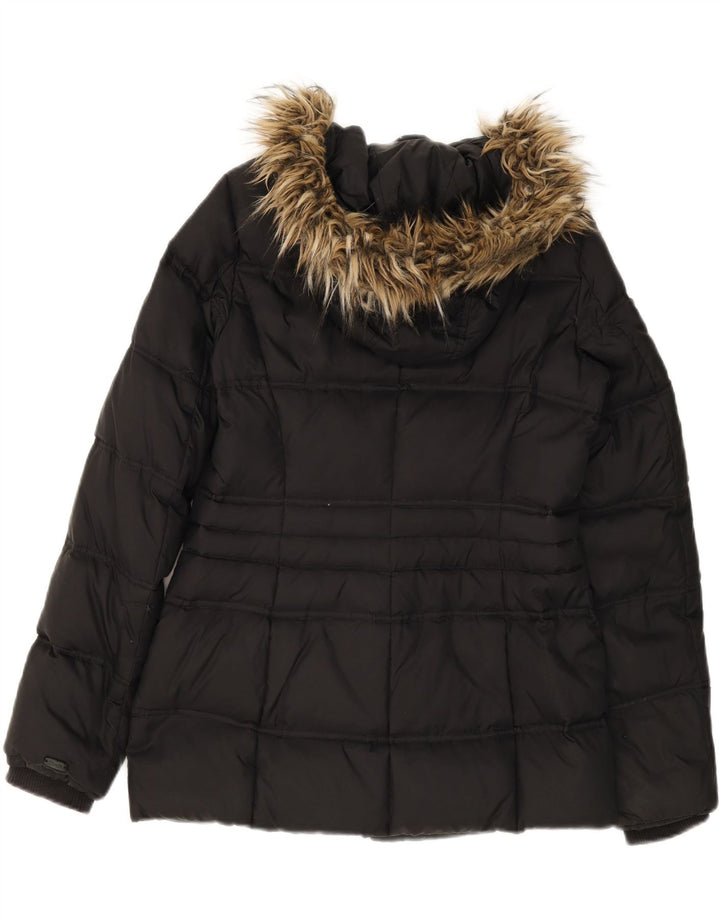 ESPRIT Womens Oversized Hooded Padded Jacket UK 10 Small Black