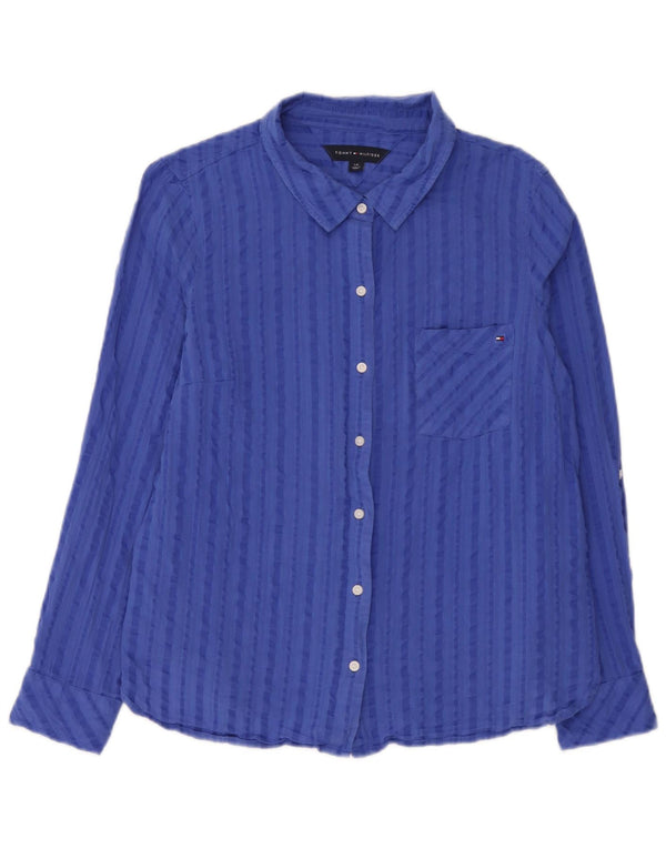 Koszula damska Tommy Hilfiger UK 16, duża, bawełniana w niebieskie paski