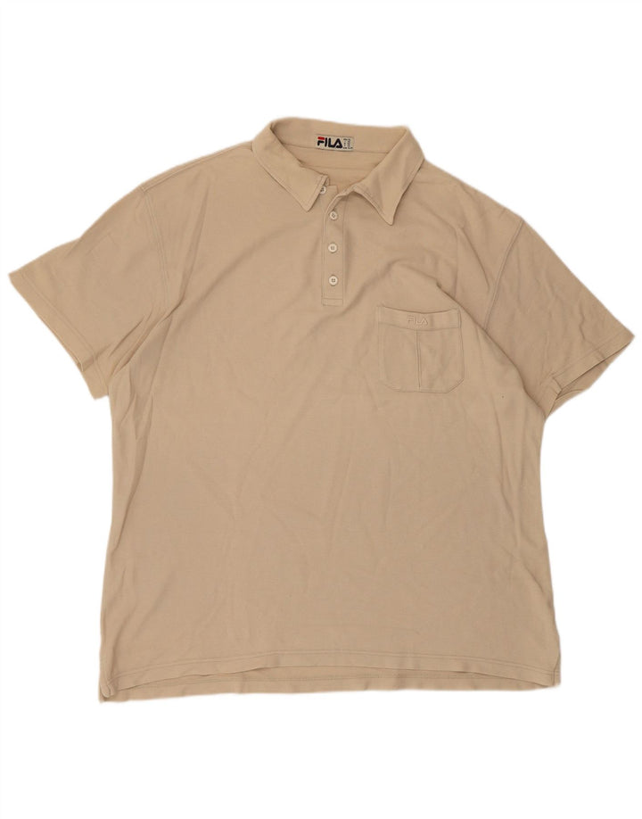 Męska koszulka polo FILA XL, beżowa, bawełniana