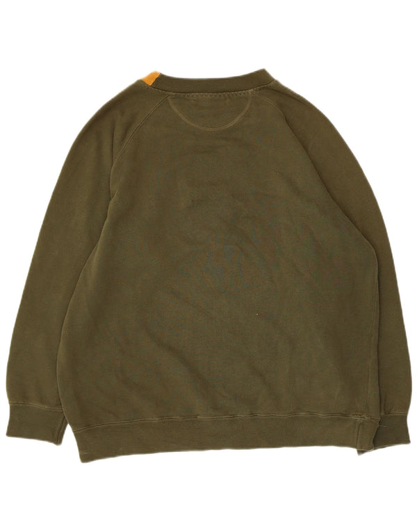 Damska bluza oversize Jaeger UK 12, średnia khaki, bawełna w kwiaty