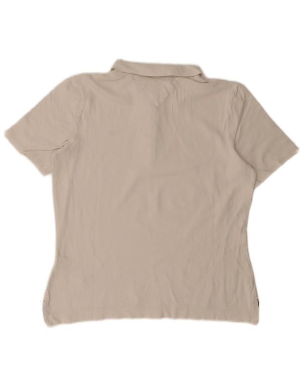 Damska koszulka polo o regularnym kroju Tommy Hilfiger UK 14, średnia biała bawełna