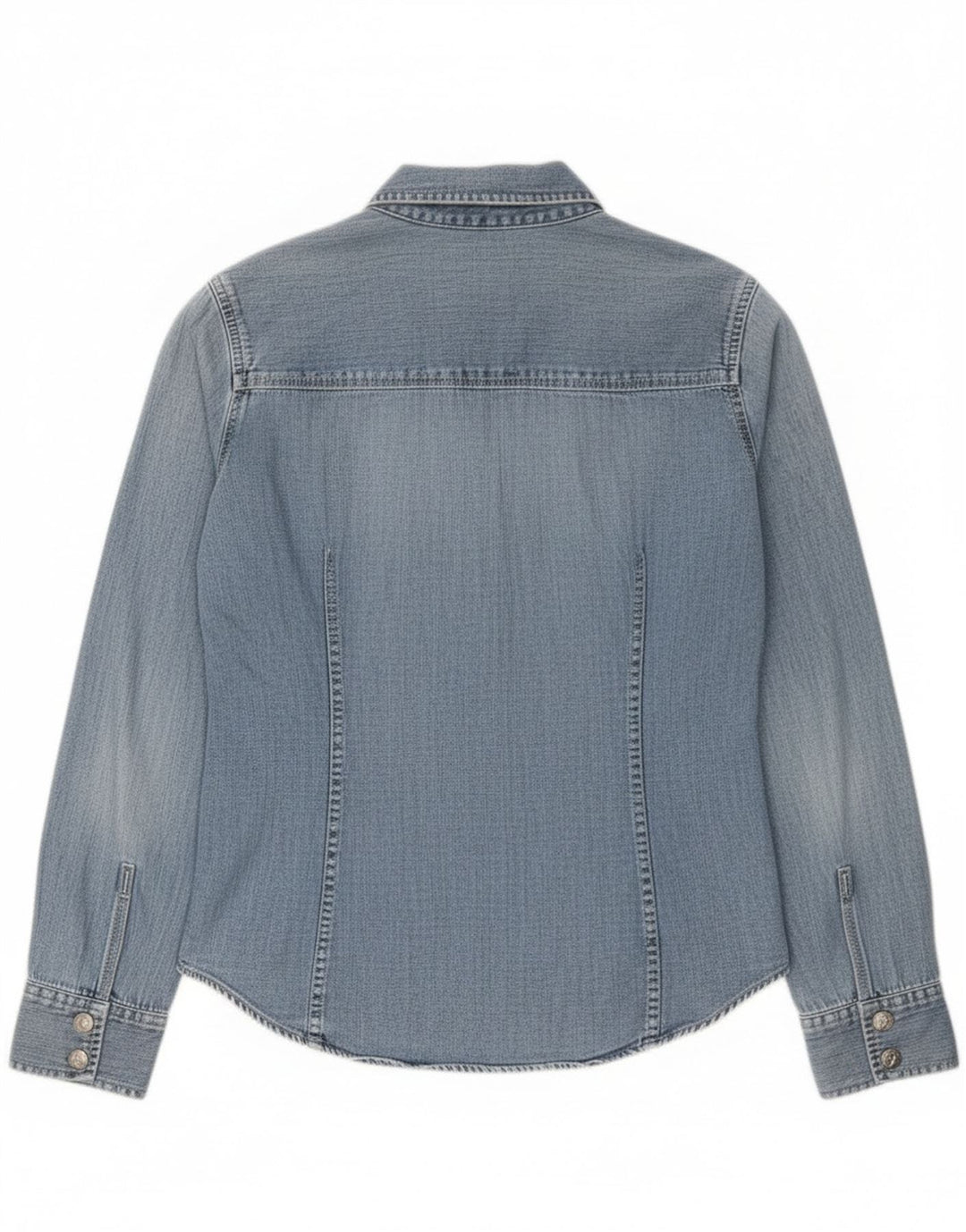 Damska koszula dżinsowa Calvin Klein Jeans, średnia niebieska, bawełniana