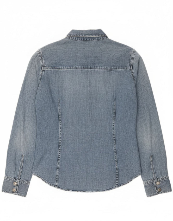 Damska koszula dżinsowa Calvin Klein Jeans, średnia niebieska, bawełniana