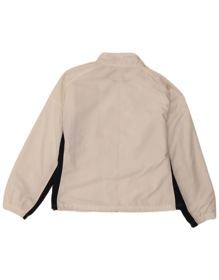 Damska kurtka dresowa Reebok UK 14, duża, biała, z blokami kolorów, poliestrowa