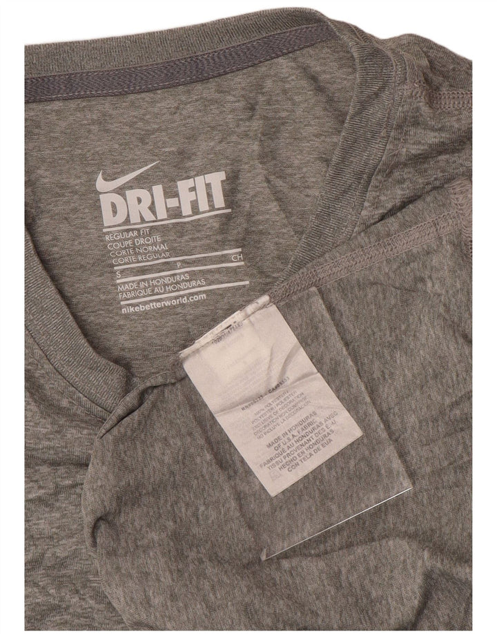 Damska koszulka Nike Dri Fit o regularnym kroju z długim rękawem, UK 10, mały, szary poliester
