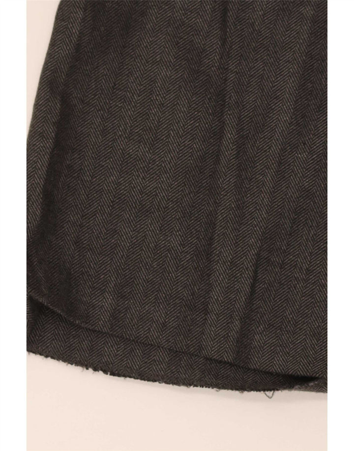 Damskie spodnie chino z szeroką nogawką Zara, średnie W28 L30, szare w jodełkę