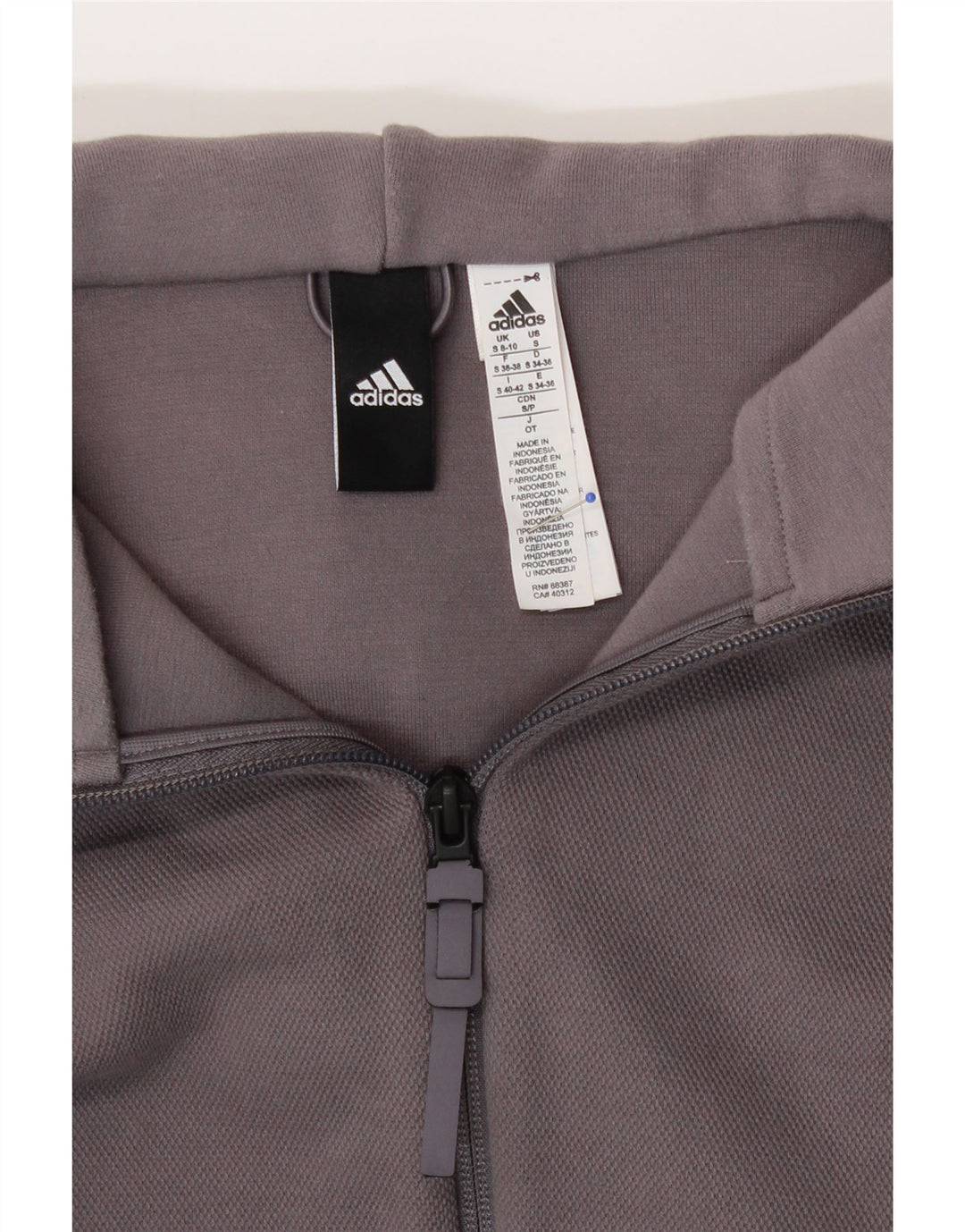 ADIDAS Womens Oversized Zip Hoodie Sweater UK 8/10 Small Grey