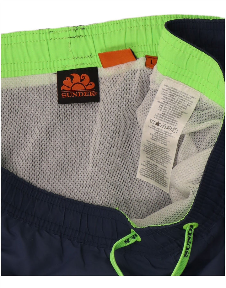 Męskie spodenki kąpielowe Sundek, duże, granatowe, nylonowe