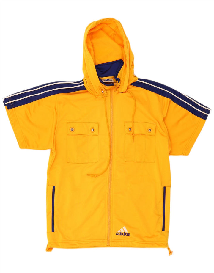 Adidas Męska bluza dresowa z kapturem i małą pomarańczową blokiem kolorów