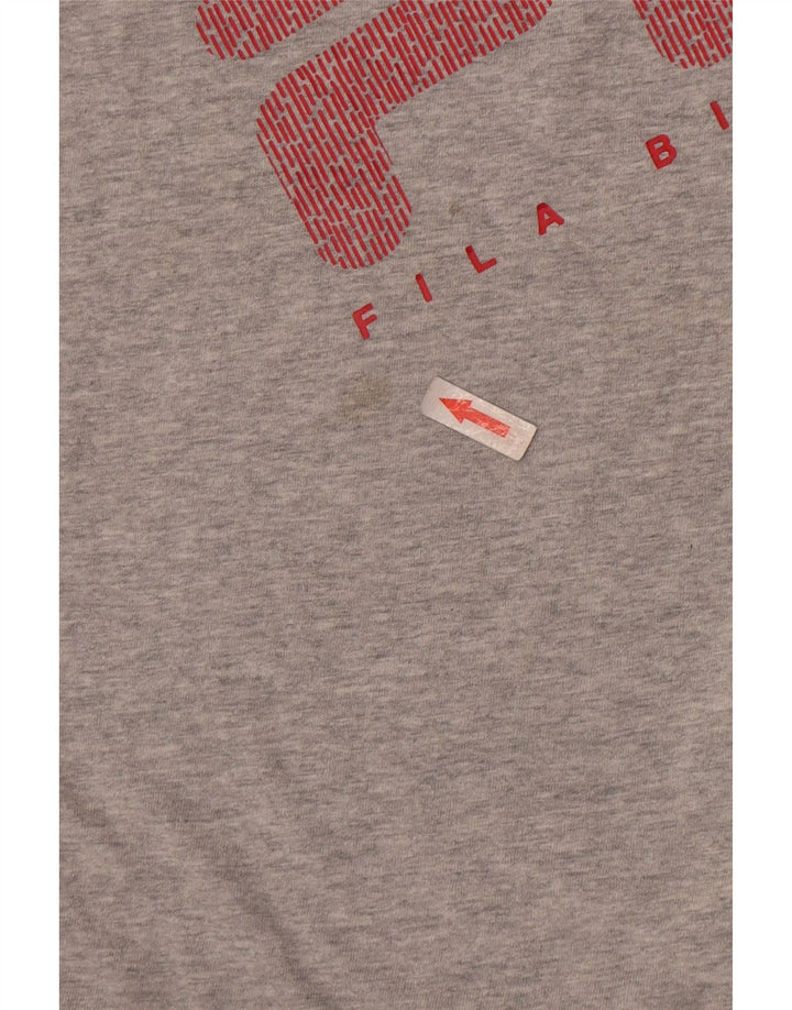 Męski T-shirt z grafiką Fila, średni szary