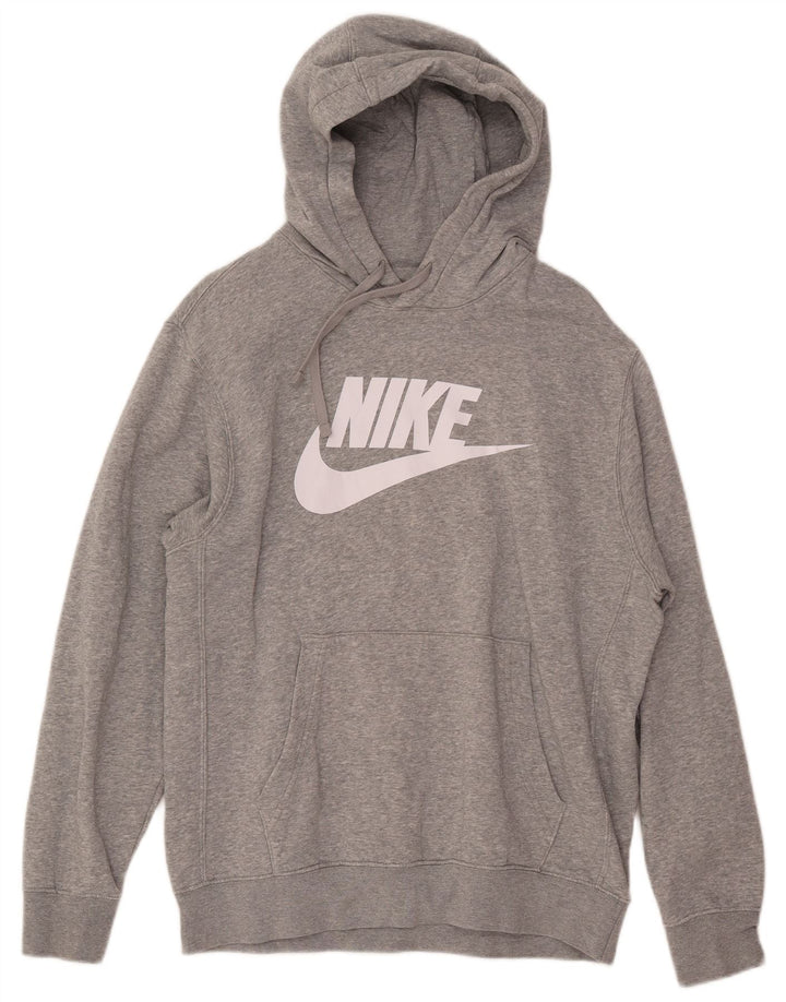 Męski sweter z kapturem Nike Graphic, średnioszary, bawełniany