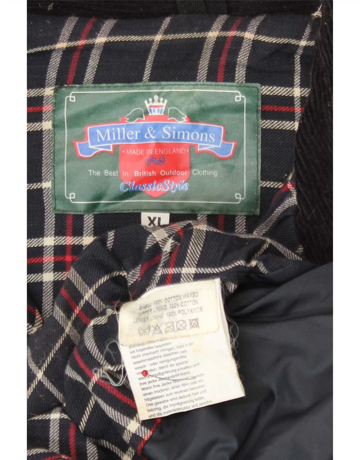 Męska kurtka z woskowanej bawełny Miller & Simons UK 42 XL, czarna
