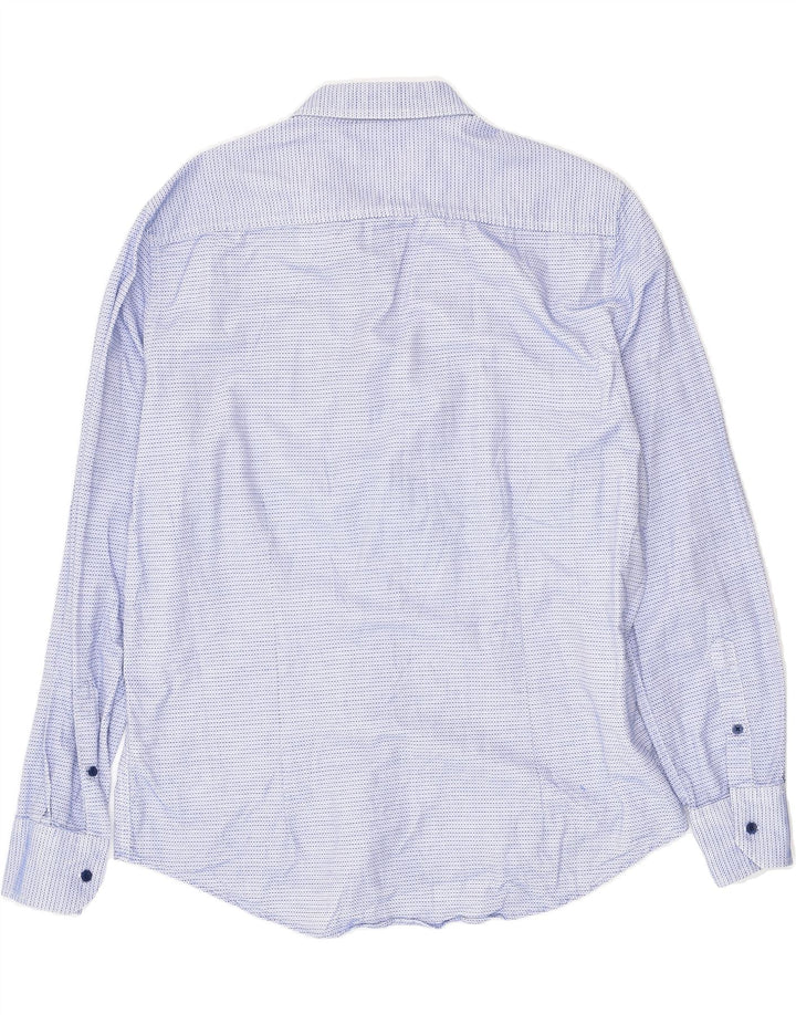 DACK'S Mens Slim Fit Shirt Large Blue Pinstripe Cotton | Vintage Dack's | Thrift | Second-Hand Dack's | Used Clothing | Messina Hembry 