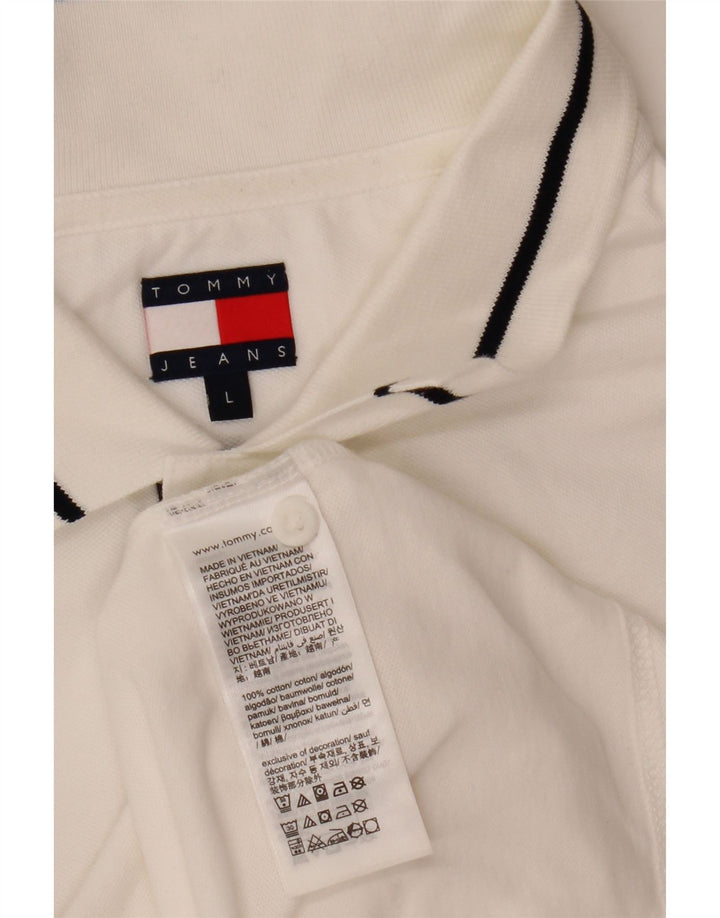 Męska koszulka polo Tommy Hilfiger, duża, biała, bawełniana