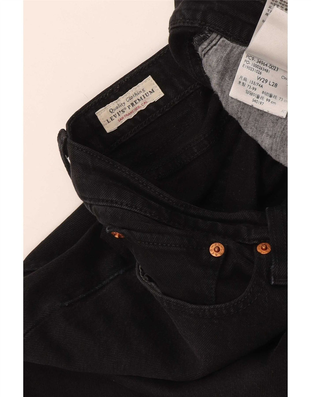 Damskie jeansy Levi's Wedgie Straight W29 L28 Czarna bawełna