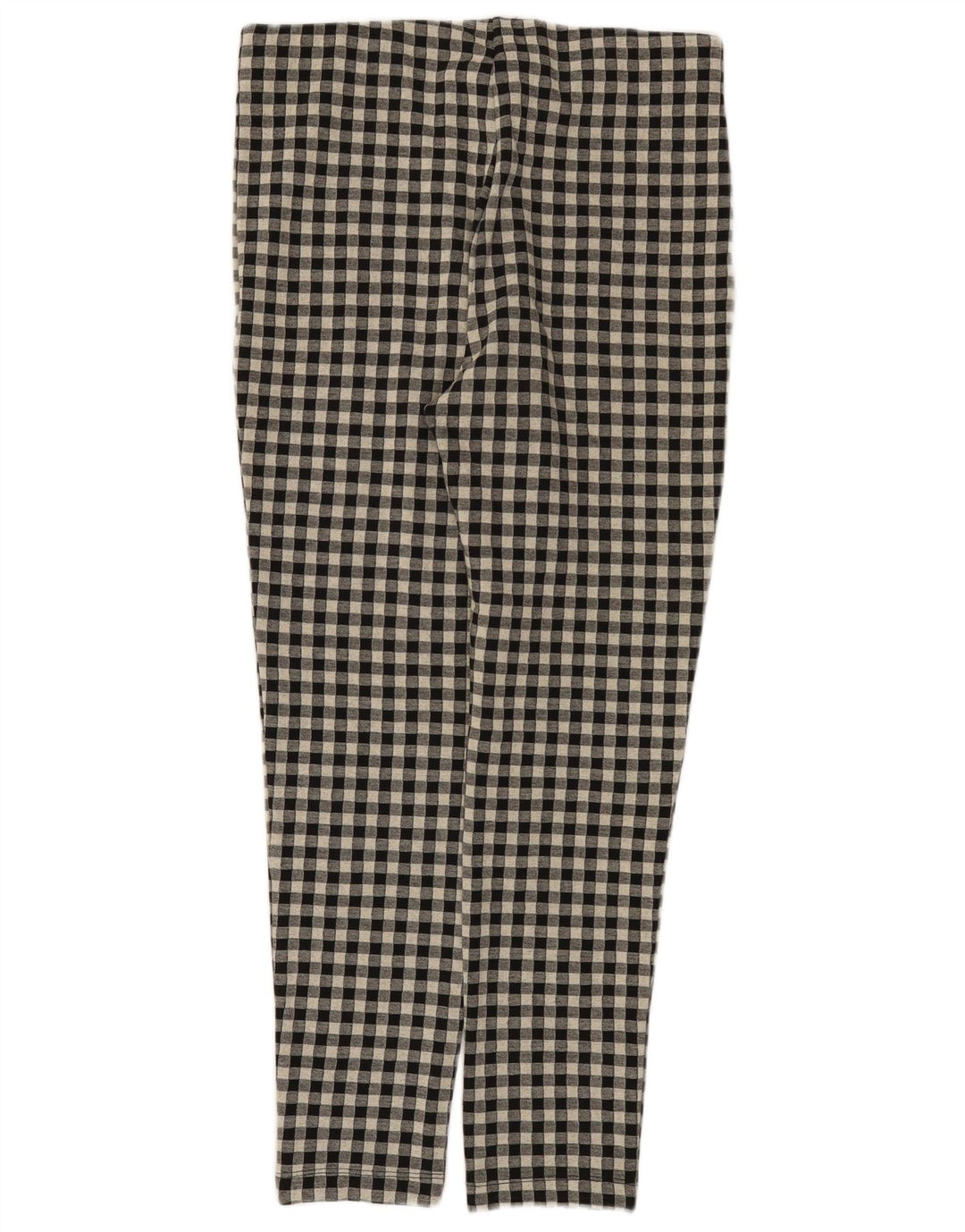 Damskie spodnie typu slim casual Zara XL W32 L27, czarny poliester w kratkę