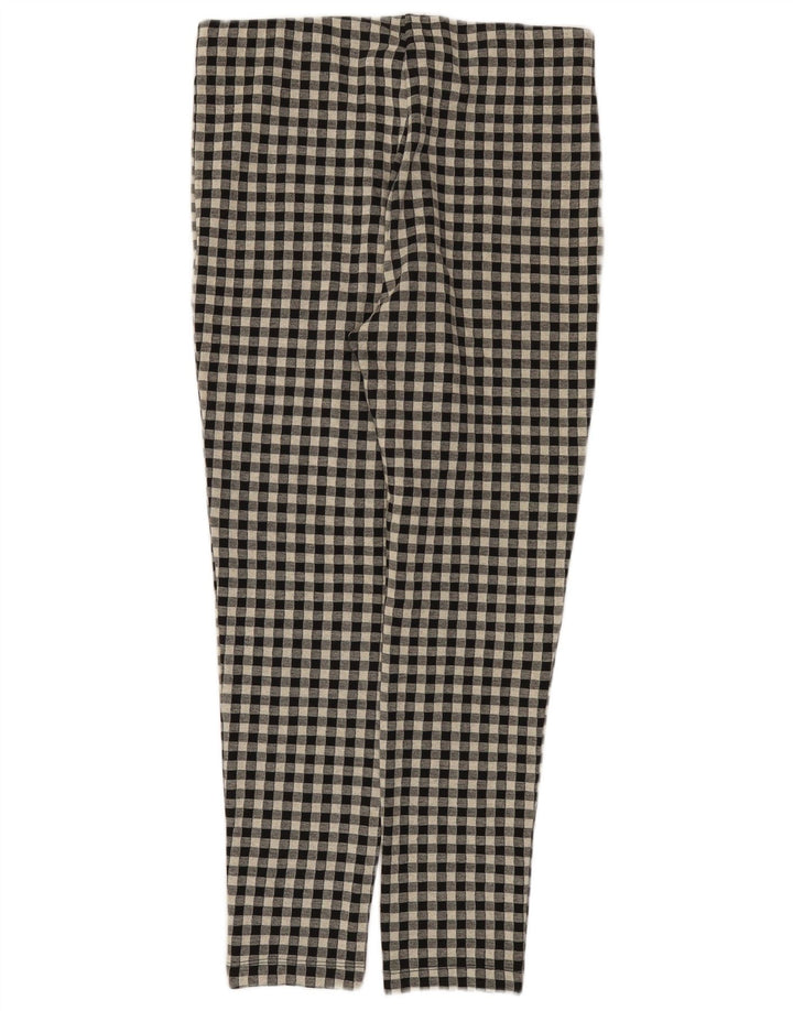 Damskie spodnie typu slim casual Zara XL W32 L27, czarny poliester w kratkę