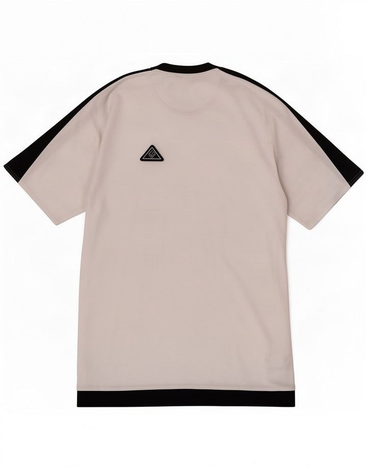 Męska koszulka Adidas Climalite Top, mała, biała, z blokami kolorów, poliestrowa