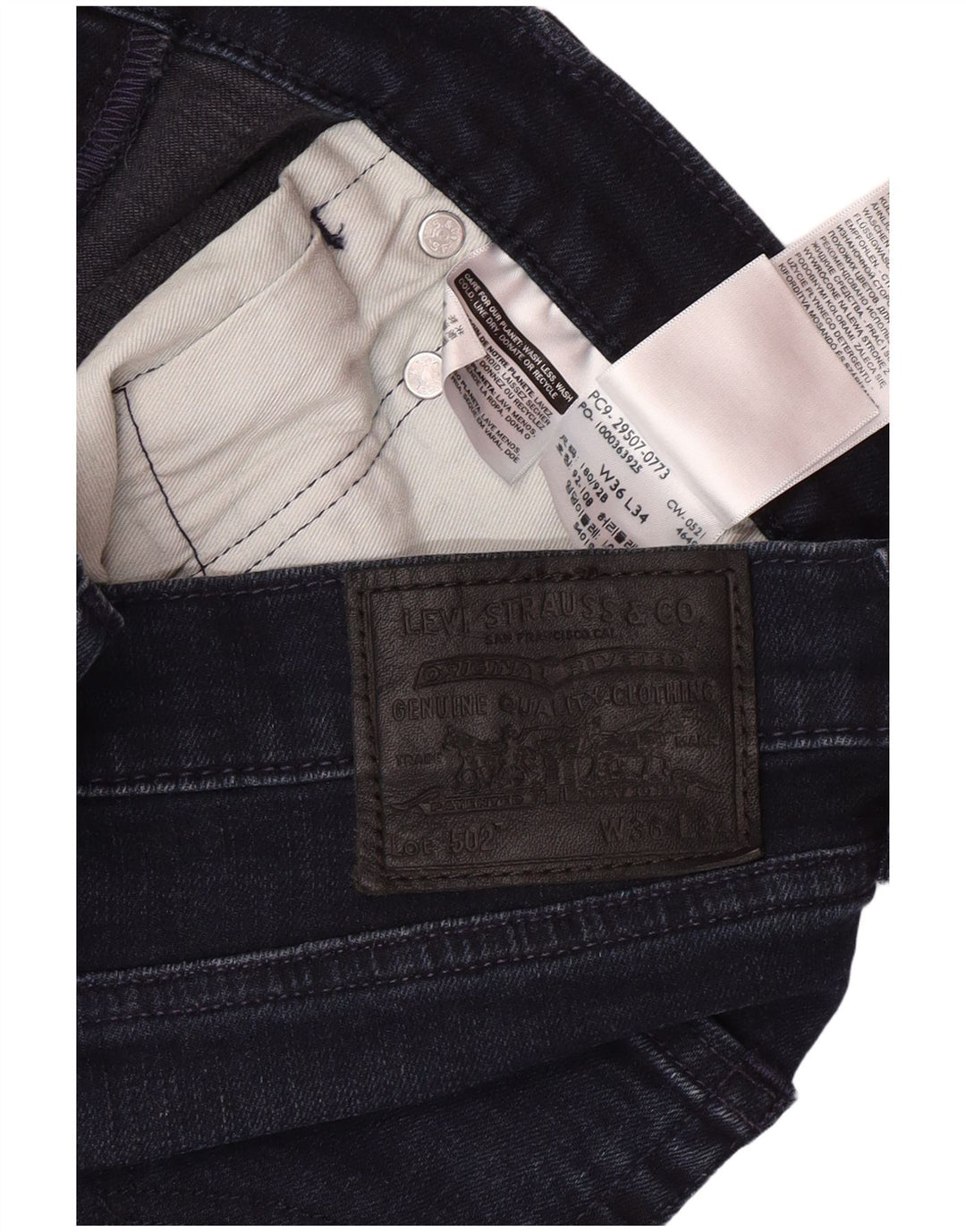 Męskie jeansy LEVI'S 502 Tapered W36 L32 Granatowa bawełna