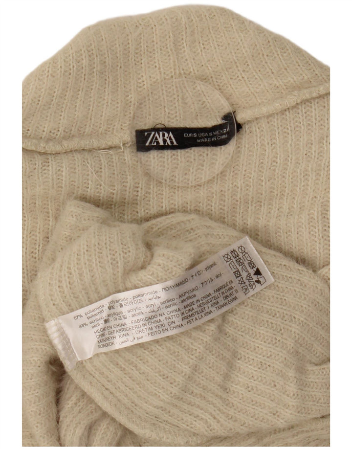 Damski sweter z golfem Zara UK 8 Small Beżowy poliamid