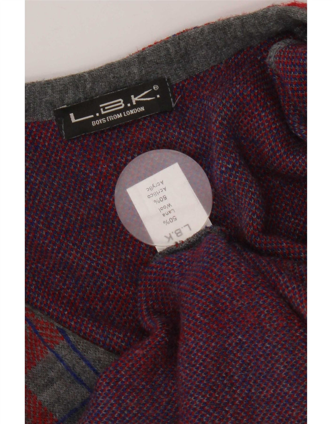 Męski sweter bez rękawów w stylu vintage, mały, szary, wełniany w kratkę