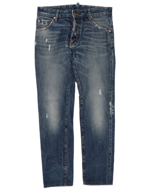 Dsquared Męskie dżinsy w trudnej sytuacji IT 46 Small W32 L30 Niebieska bawełna