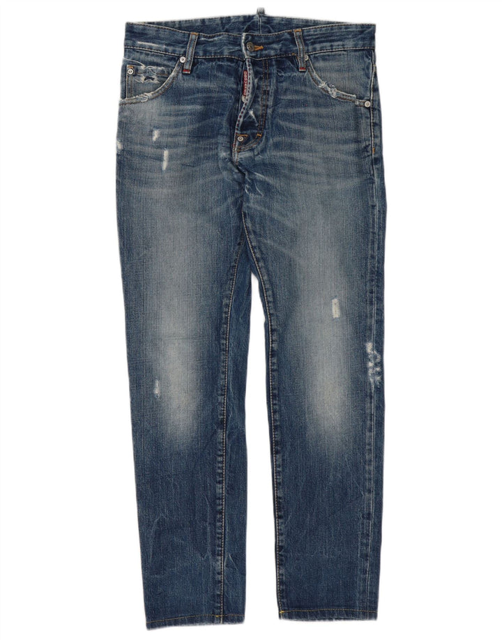 Dsquared Męskie dżinsy w trudnej sytuacji IT 46 Small W32 L30 Niebieska bawełna