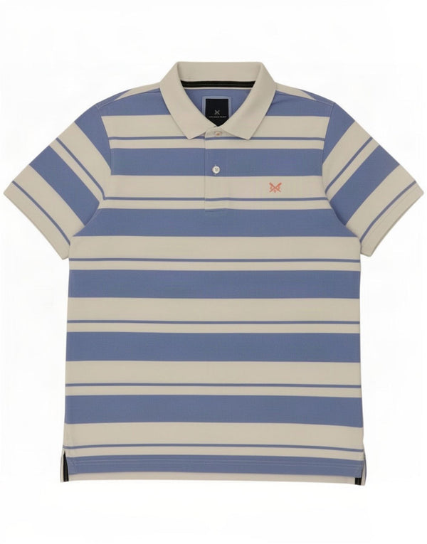 Męska koszulka polo Crew Clothing, duża, niebieska, bawełniana w paski