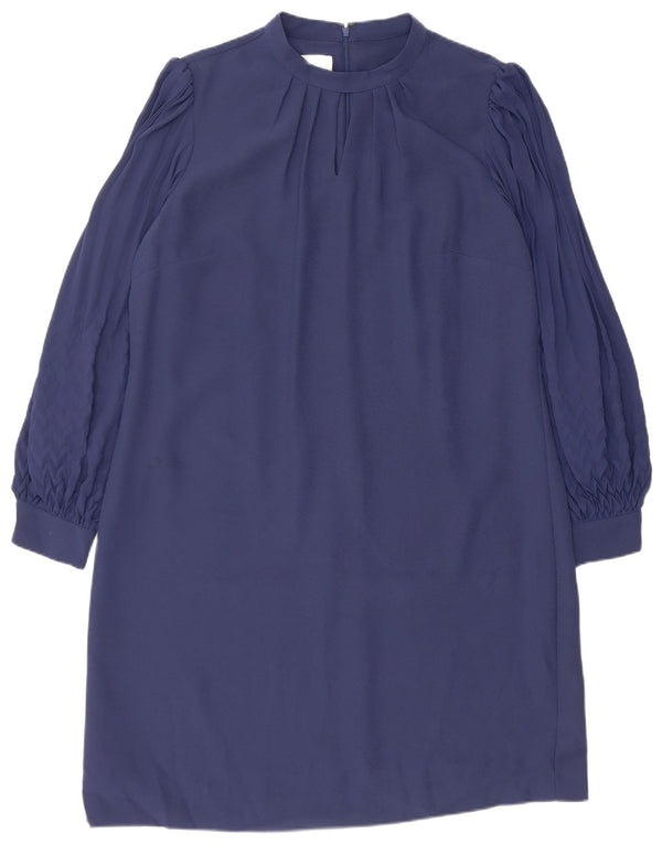 Damska sukienka typu shift Hobbs z długim rękawem UK 16, duży granatowy poliester