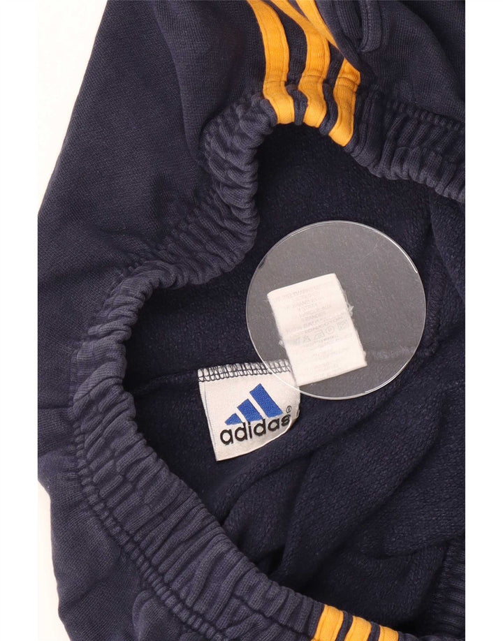 Męskie spodnie dresowe Adidas, średnie, granatowe, bawełniane z blokami kolorów