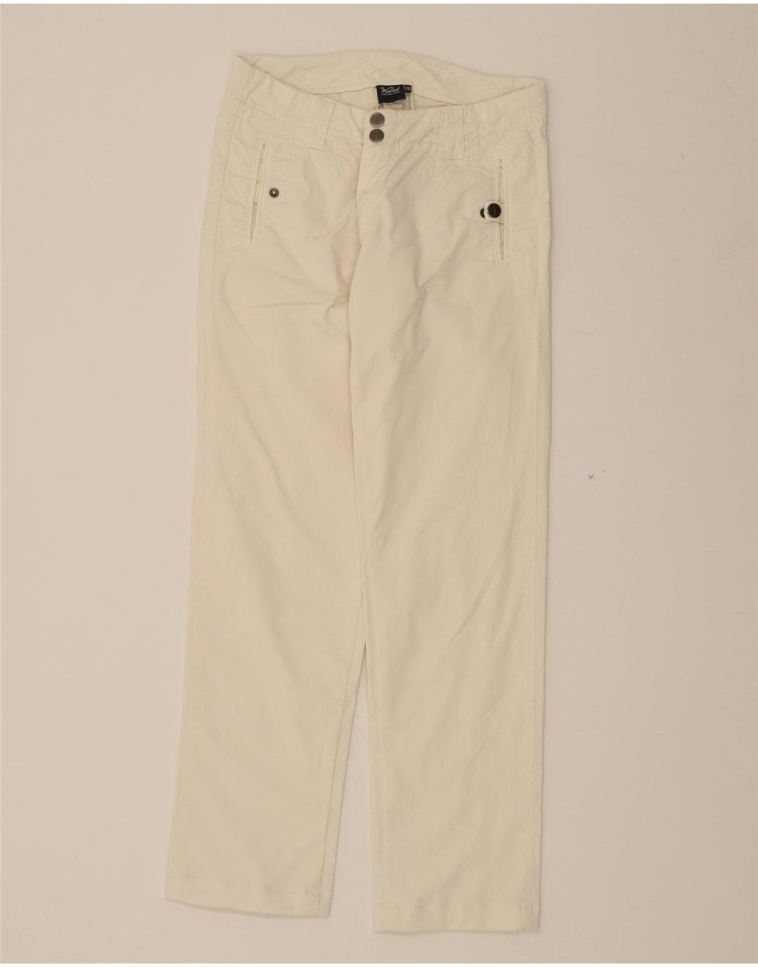 WOOLRICH Womens Straight Cropped Trousers W26 L26  White Vintage Woolrich and Second-Hand Woolrich from Messina Hembry 