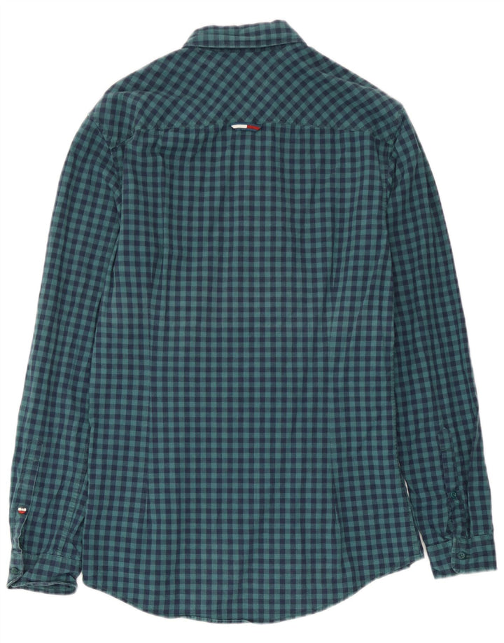 Koszula męska Tommy Hilfiger Slim Fit, mała, granatowa, bawełniana w kratkę